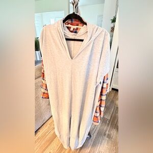 Gray Hooded Maxi Dress